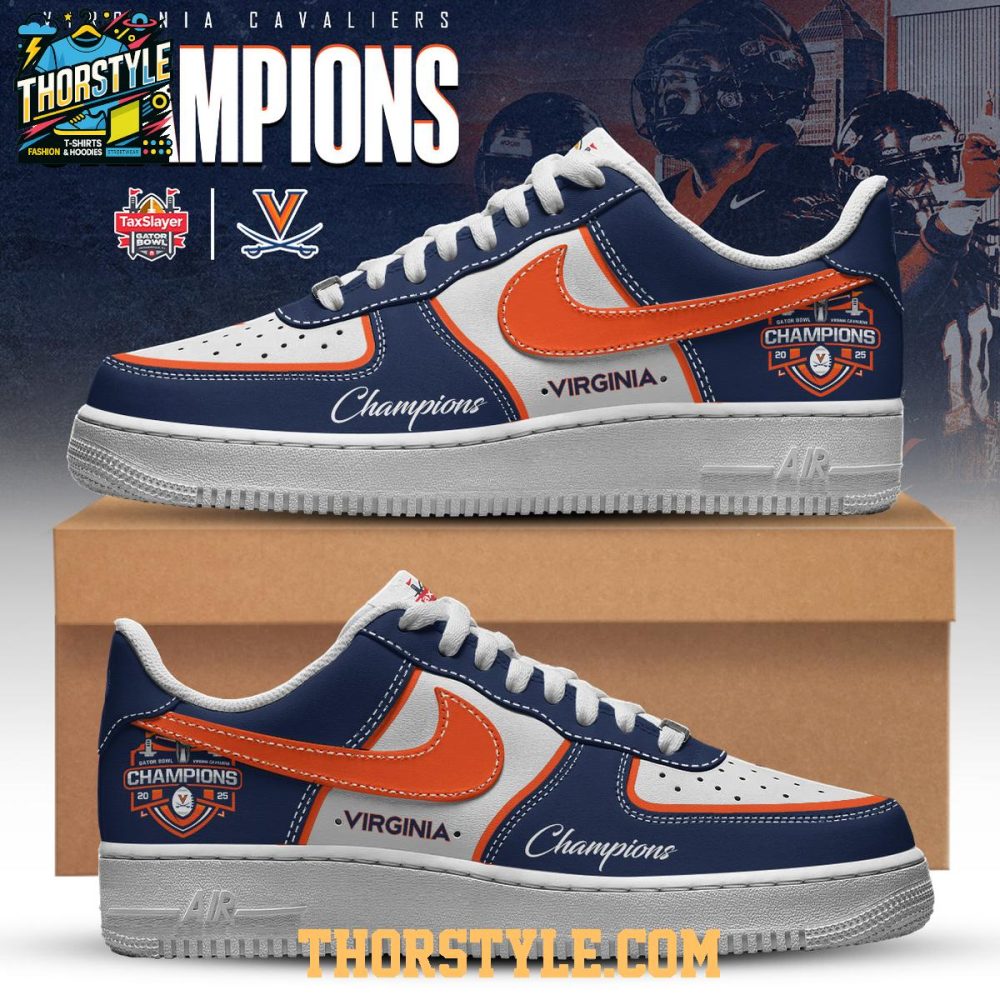 Virginia Cavaliers Gator Bowl Champions 2025 Personalized Air Force 1 Shoes